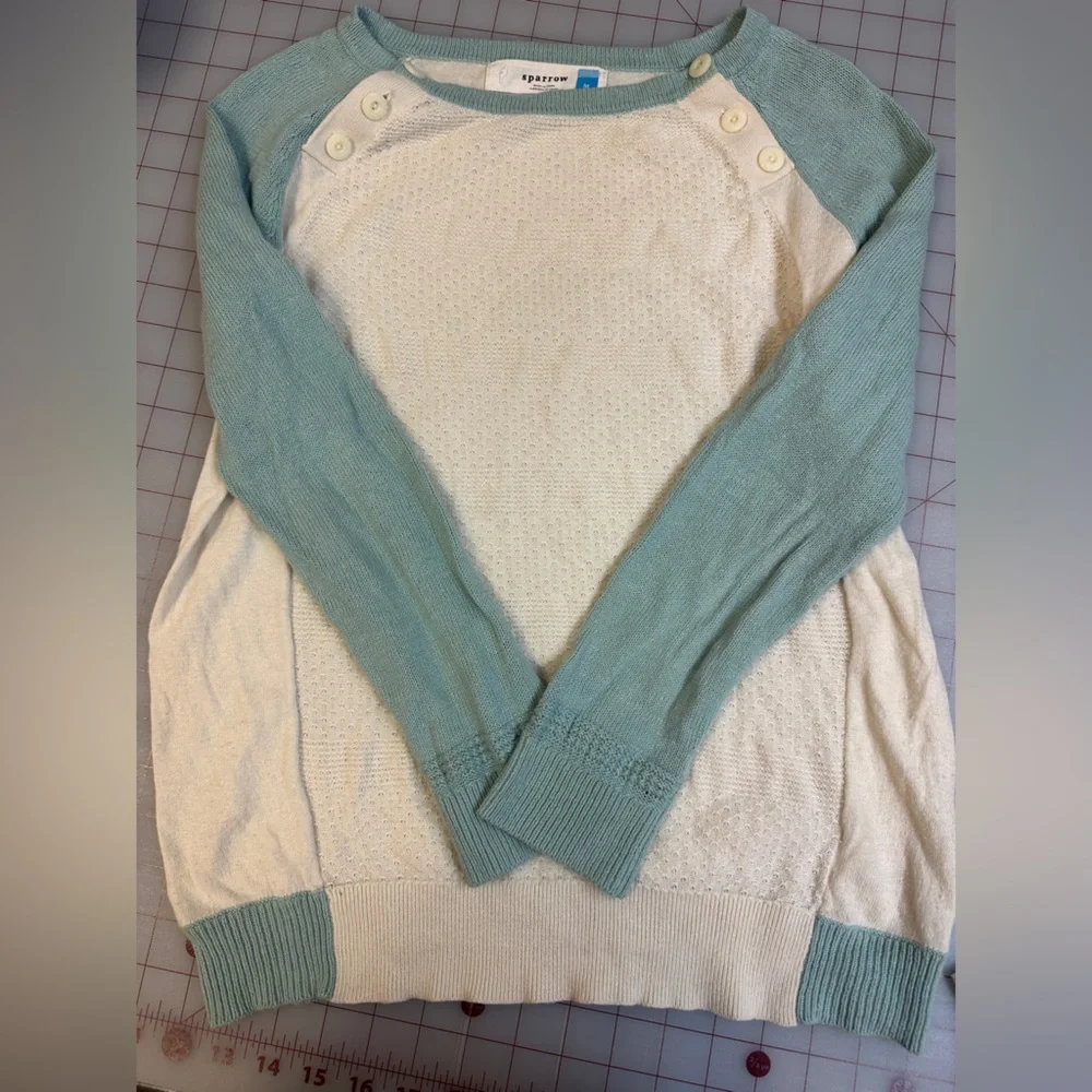 Cream and Aquarium Sweater - Picture 1 of 5
